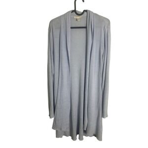 Eileen Fisher Blue Linen Blend Open Front Cardigan Size M Light Blue